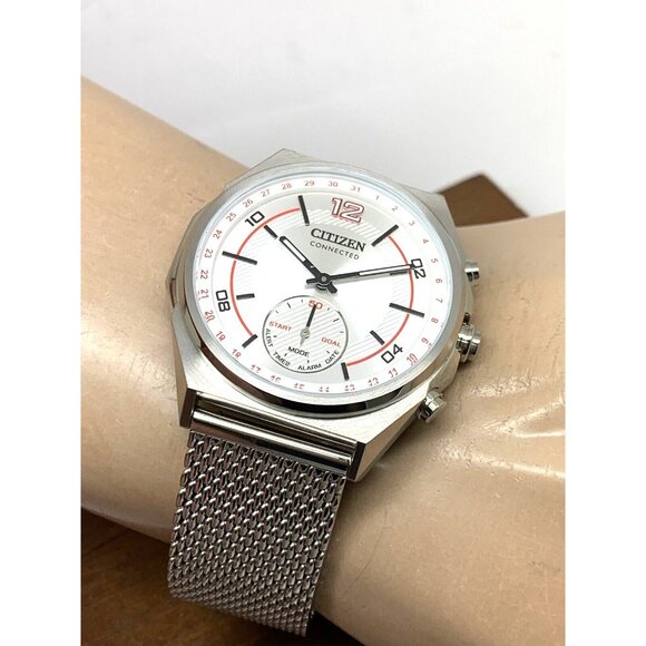 Citizen Men's Watch CX0000-71A Connected Bluetooth Mesh Band 42mm Silver Steel - Picture 5 of 14